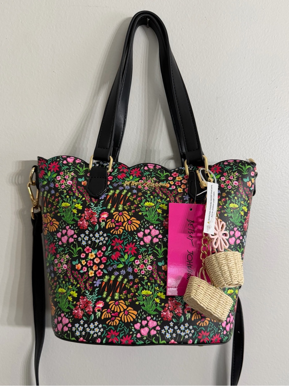 Betsey Johnson XOBLOOM Scalloped Floral Tote Bag
